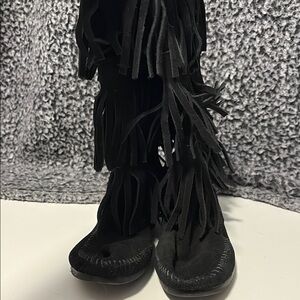 Fringe Black Women's Boots